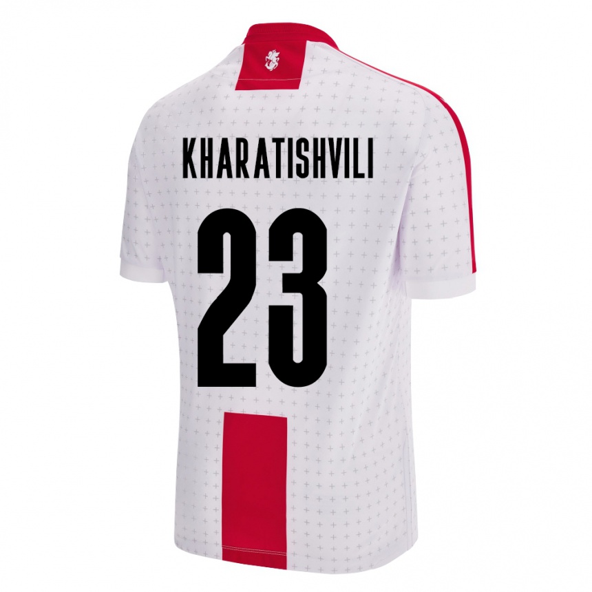 Men Football Georgia Luka Kharatishvili #23 White Home Jersey 24-26 T-Shirt Canada