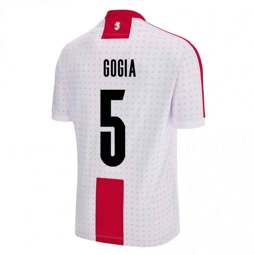 Men Football Georgia Gigi Gogia #5 White Home Jersey 24-26 T-Shirt Canada