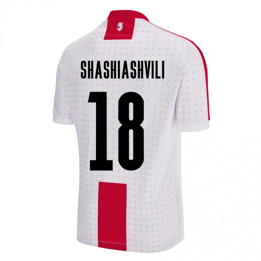 Men Football Georgia Luka Shashiashvili #18 White Home Jersey 24-26 T-Shirt Canada