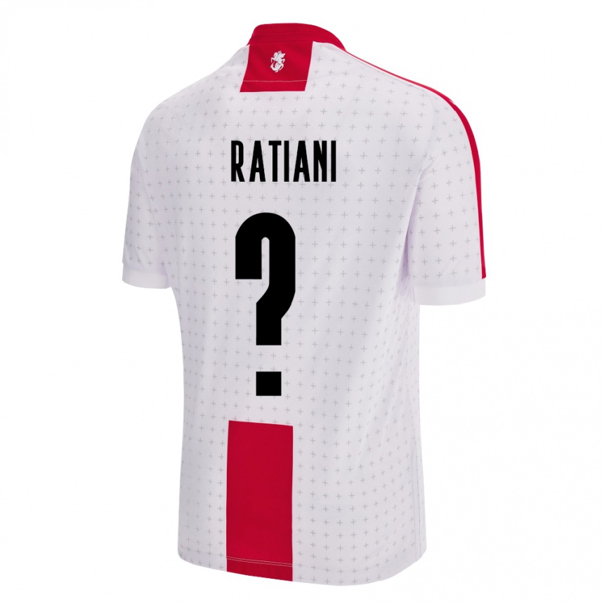 Men Football Georgia Sandro Ratiani #0 White Home Jersey 24-26 T-Shirt Canada