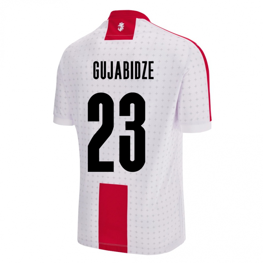 Men Football Georgia Nino Gujabidze #23 White Home Jersey 24-26 T-Shirt Canada