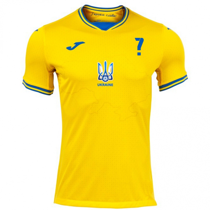 Men Football Ukraine Your Name #0 Yellow Home Jersey 24-26 T-Shirt Canada