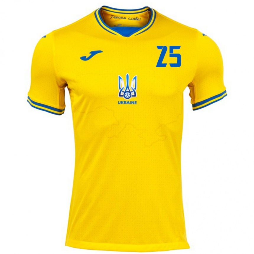 Men Football Ukraine Vladyslav Vanat #25 Yellow Home Jersey 24-26 T-Shirt Canada