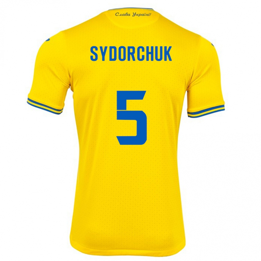 Men Football Ukraine Sergiy Sydorchuk #5 Yellow Home Jersey 24-26 T-Shirt Canada