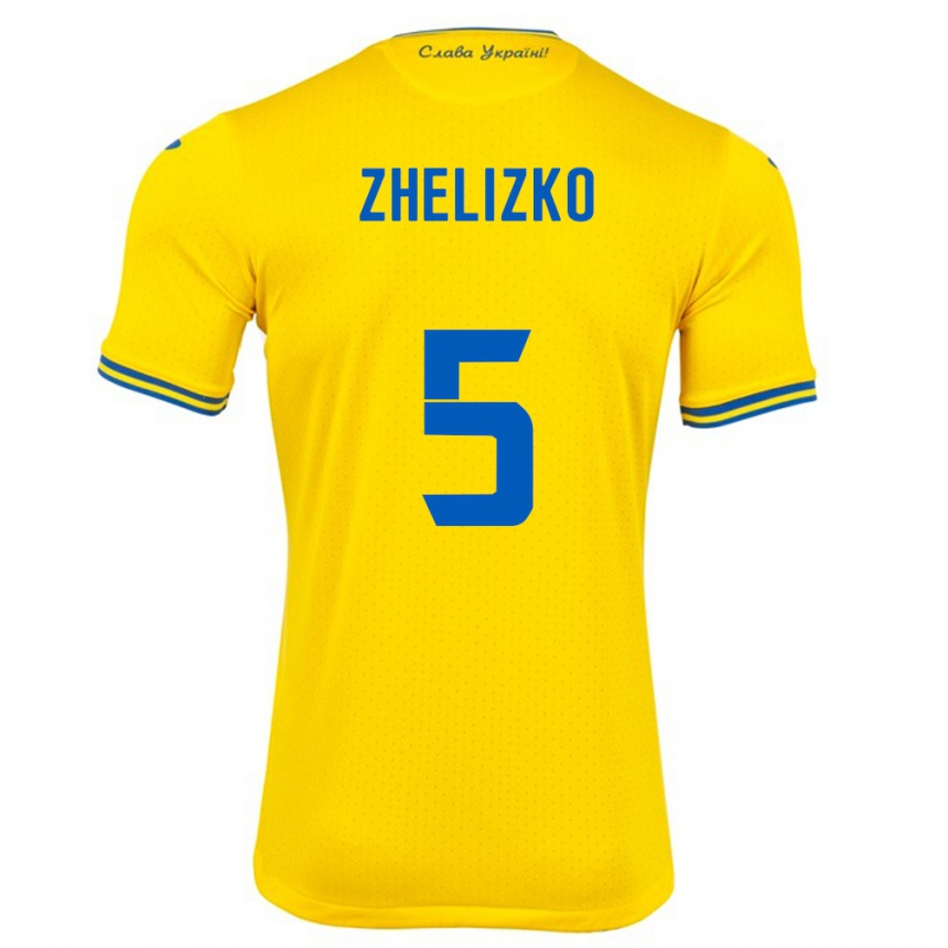 Men Football Ukraine Ivan Zhelizko #5 Yellow Home Jersey 24-26 T-Shirt Canada