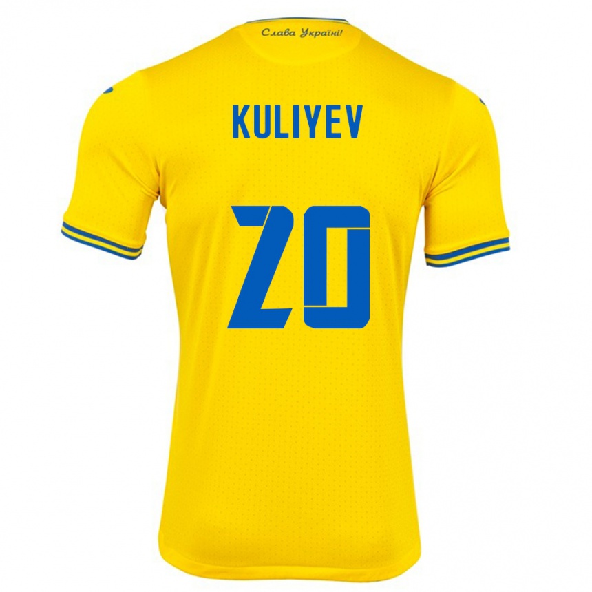 Men Football Ukraine Eldar Kuliyev #20 Yellow Home Jersey 24-26 T-Shirt Canada