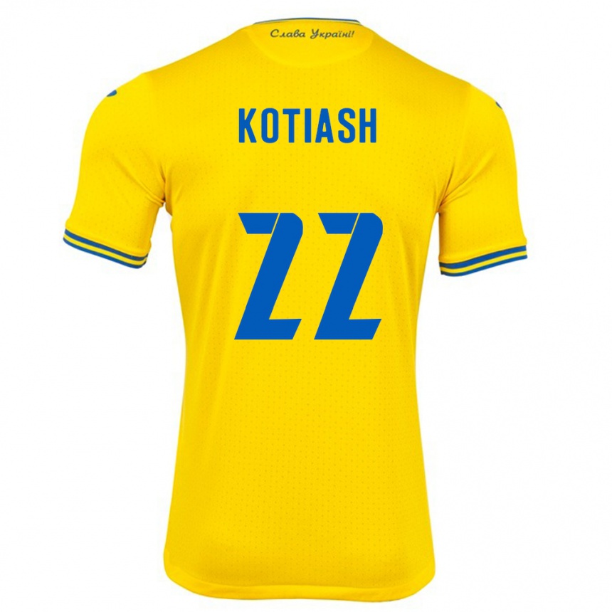 Men Football Ukraine Iryna Kotiash #22 Yellow Home Jersey 24-26 T-Shirt Canada