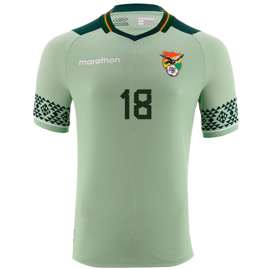 Men Football Bolivia Rodrigo Ramallo #18 Light Green Home Jersey 24-26 T-Shirt Canada