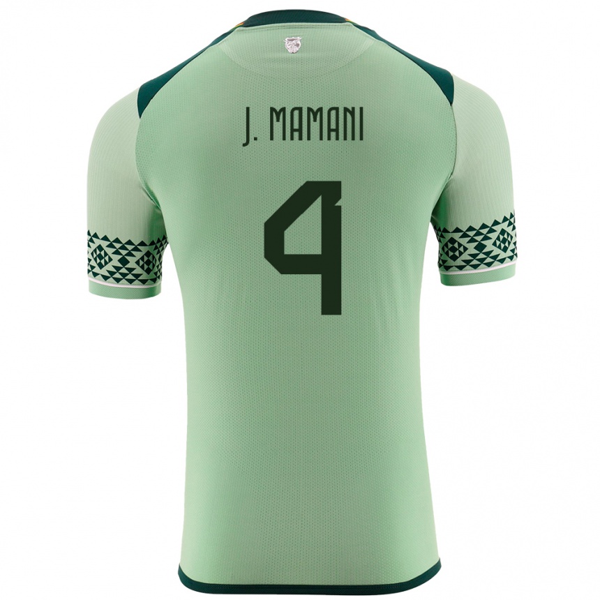 Men Football Bolivia Jhylian Mary Mamani #4 Light Green Home Jersey 24-26 T-Shirt Canada