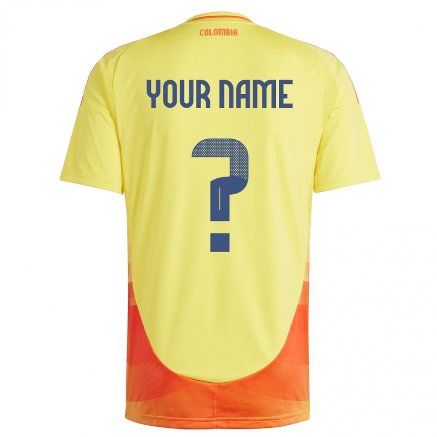 Men Football Colombia Your Name #0 Yellow Home Jersey 24-26 T-Shirt Canada