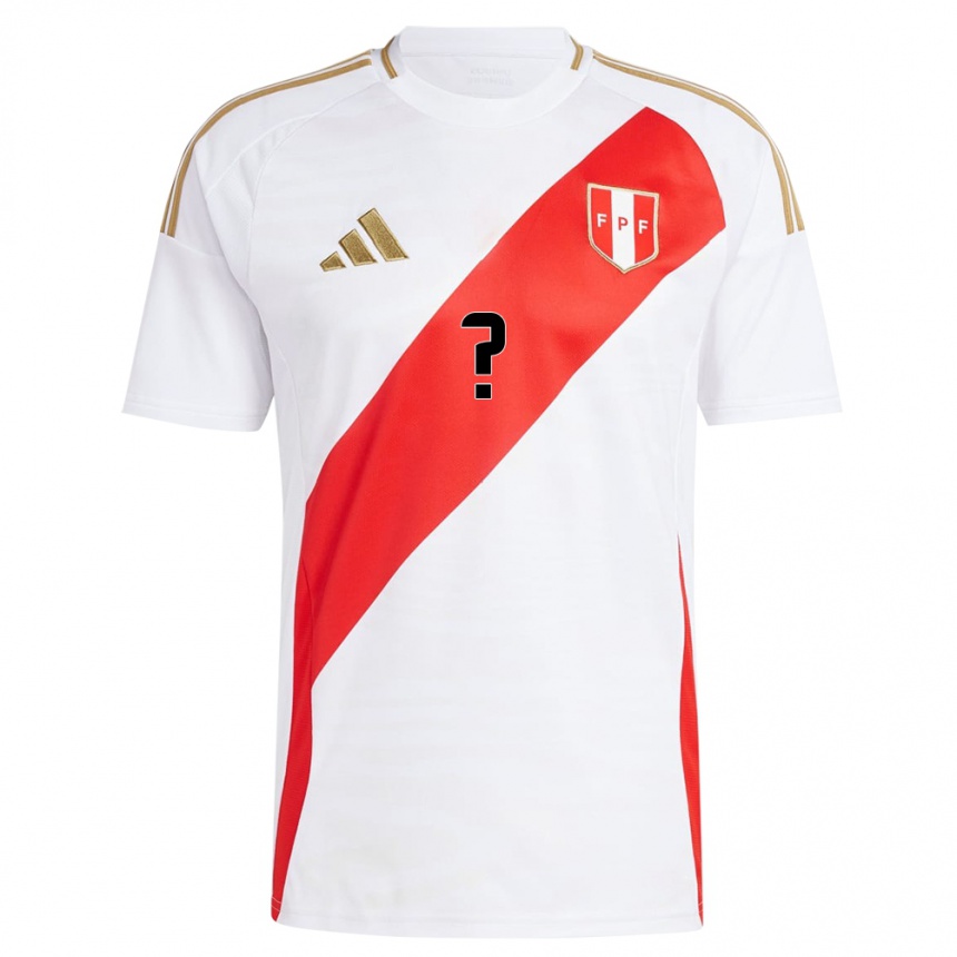 Men Football Peru Your Name #0 White Home Jersey 24-26 T-Shirt Canada