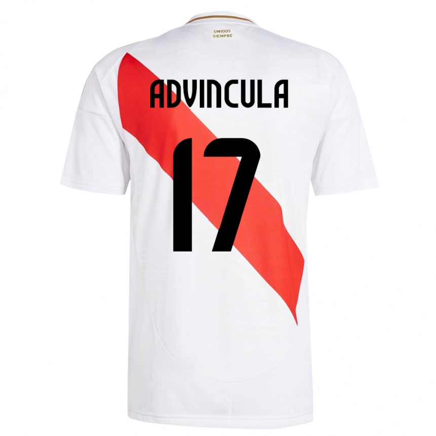 Men Football Peru Luis Advíncula #17 White Home Jersey 24-26 T-Shirt Canada