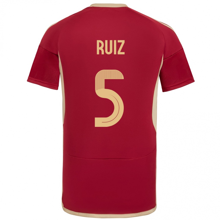 Men Football Venezuela Emerson Ruíz #5 Burgundy Home Jersey 24-26 T-Shirt Canada