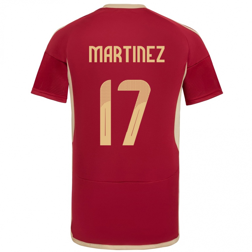 Men Football Venezuela David Martínez #17 Burgundy Home Jersey 24-26 T-Shirt Canada