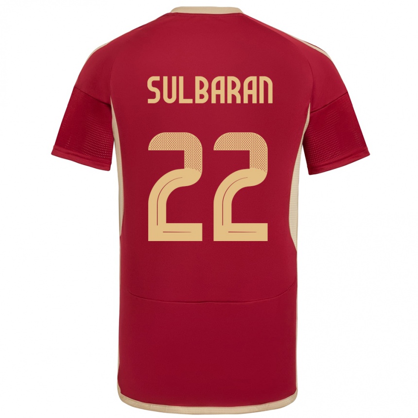 Men Football Venezuela Manuel Sulbarán #22 Burgundy Home Jersey 24-26 T-Shirt Canada