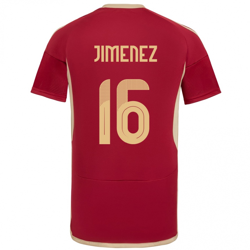 Men Football Venezuela Néstor Jiménez #16 Burgundy Home Jersey 24-26 T-Shirt Canada