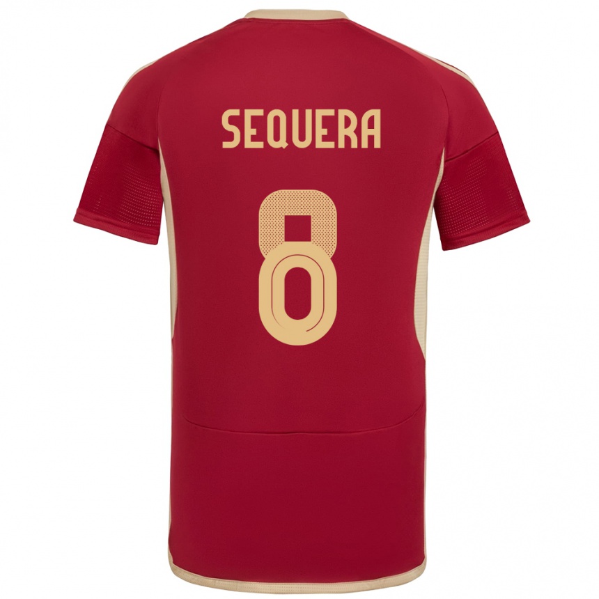 Men Football Venezuela Giovanny Sequera #8 Burgundy Home Jersey 24-26 T-Shirt Canada