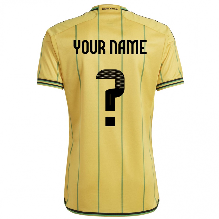 Men Football Jamaica Your Name #0 Yellow Home Jersey 24-26 T-Shirt Canada