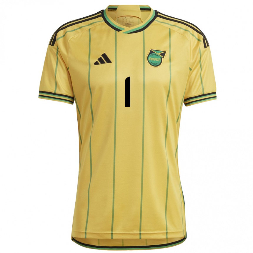 Men Football Jamaica Sydney Schneider #1 Yellow Home Jersey 24-26 T-Shirt Canada