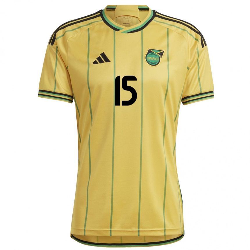 Men Football Jamaica Tiffany Cameron #15 Yellow Home Jersey 24-26 T-Shirt Canada