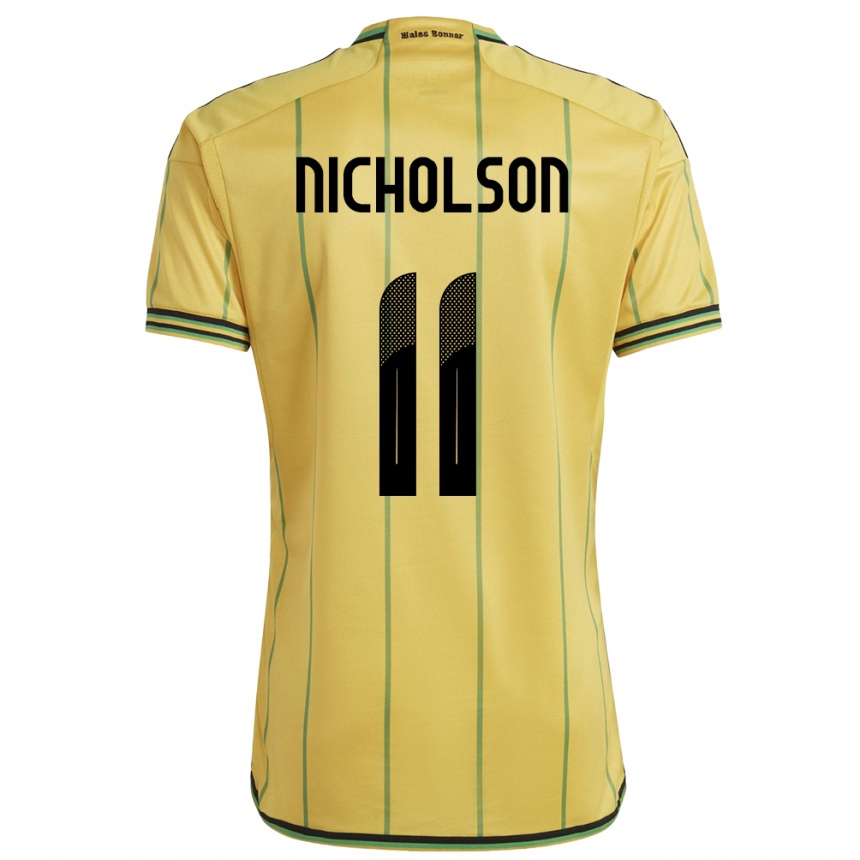 Men Football Jamaica Shamar Nicholson #11 Yellow Home Jersey 24-26 T-Shirt Canada