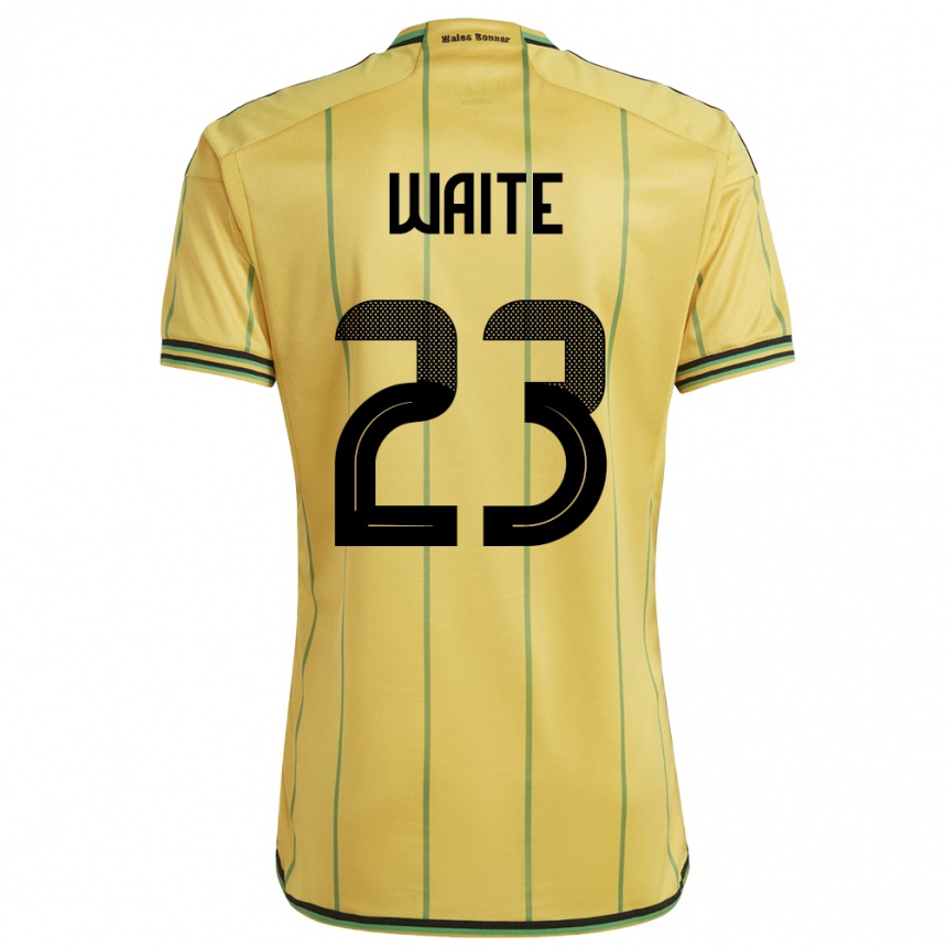 Men Football Jamaica Jahmali Waite #23 Yellow Home Jersey 24-26 T-Shirt Canada