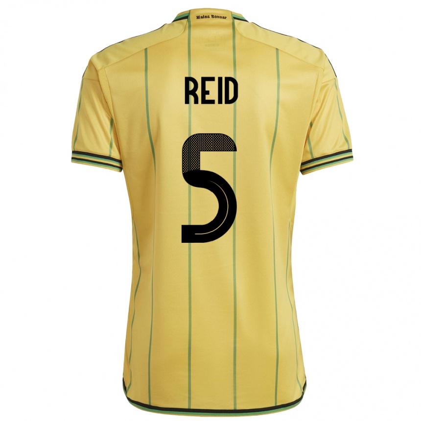 Men Football Jamaica Adrian Reid #5 Yellow Home Jersey 24-26 T-Shirt Canada