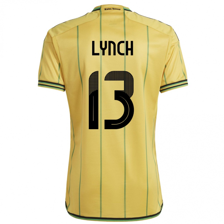 Men Football Jamaica Taywane Lynch #13 Yellow Home Jersey 24-26 T-Shirt Canada