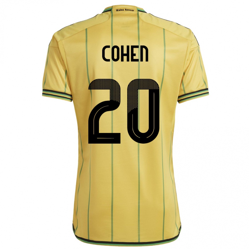 Men Football Jamaica Dunsting Cohen #20 Yellow Home Jersey 24-26 T-Shirt Canada