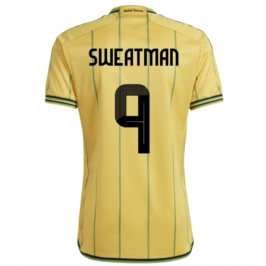 Men Football Jamaica Marlo Sweatman #9 Yellow Home Jersey 24-26 T-Shirt Canada