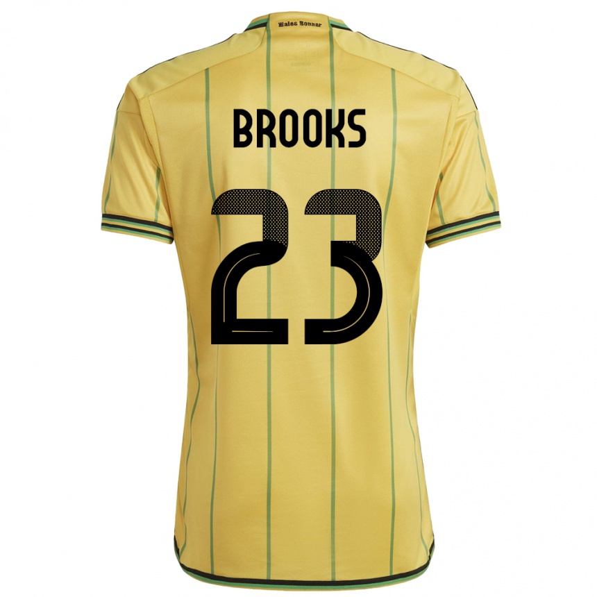 Men Football Jamaica Liya Brooks #23 Yellow Home Jersey 24-26 T-Shirt Canada