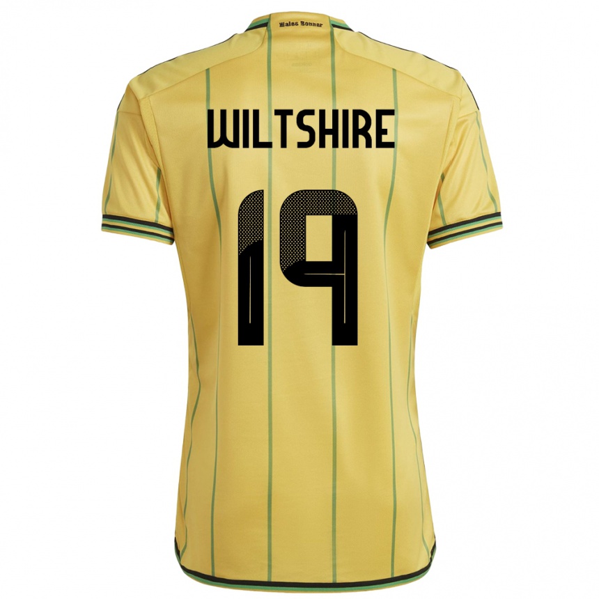 Men Football Jamaica Tiernny Wiltshire #19 Yellow Home Jersey 24-26 T-Shirt Canada