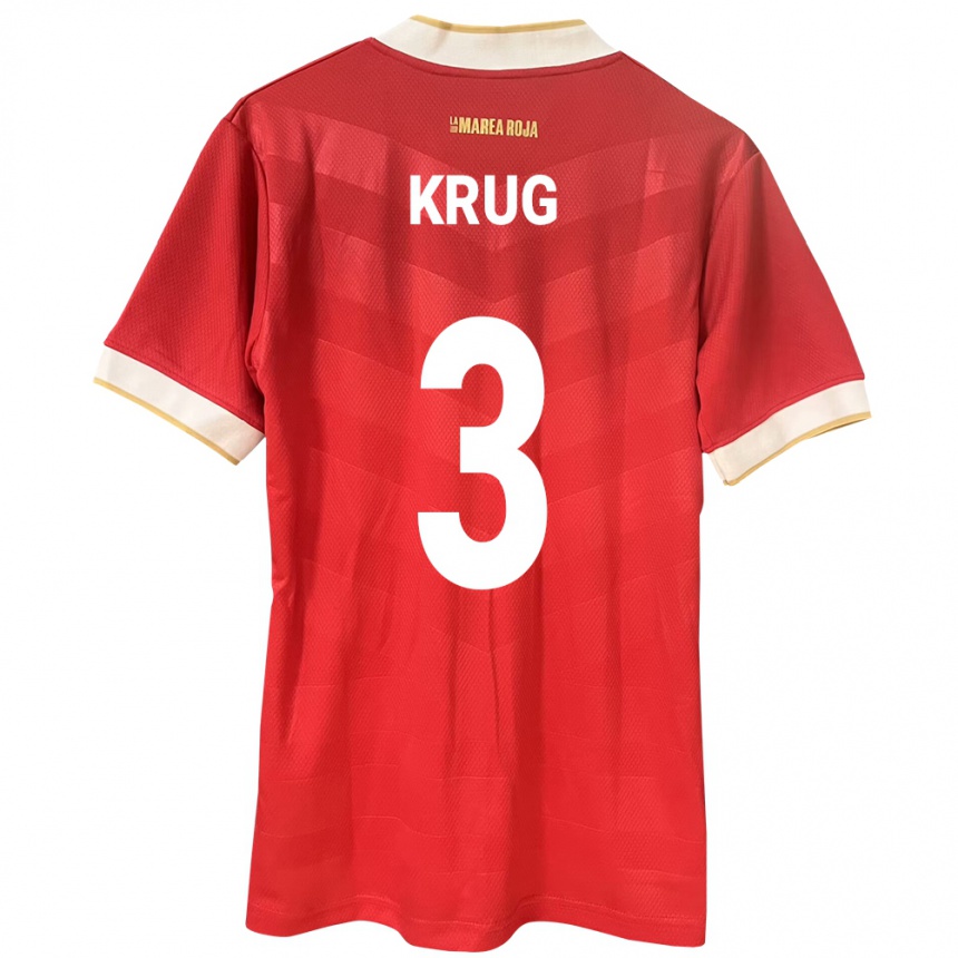 Men Football Panama Martín Krug #3 Red Home Jersey 24-26 T-Shirt Canada