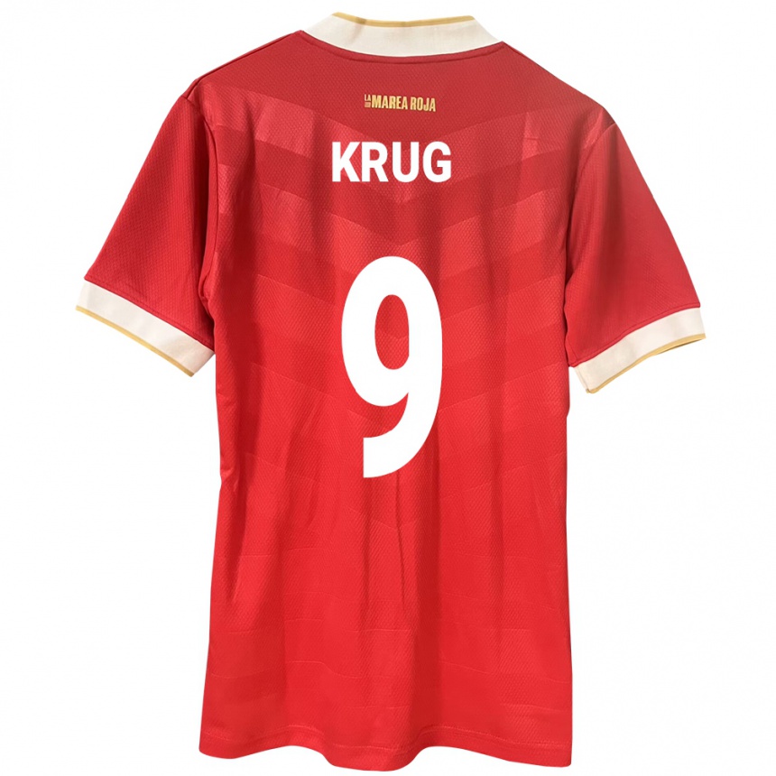 Men Football Panama Frederick Krug #9 Red Home Jersey 24-26 T-Shirt Canada