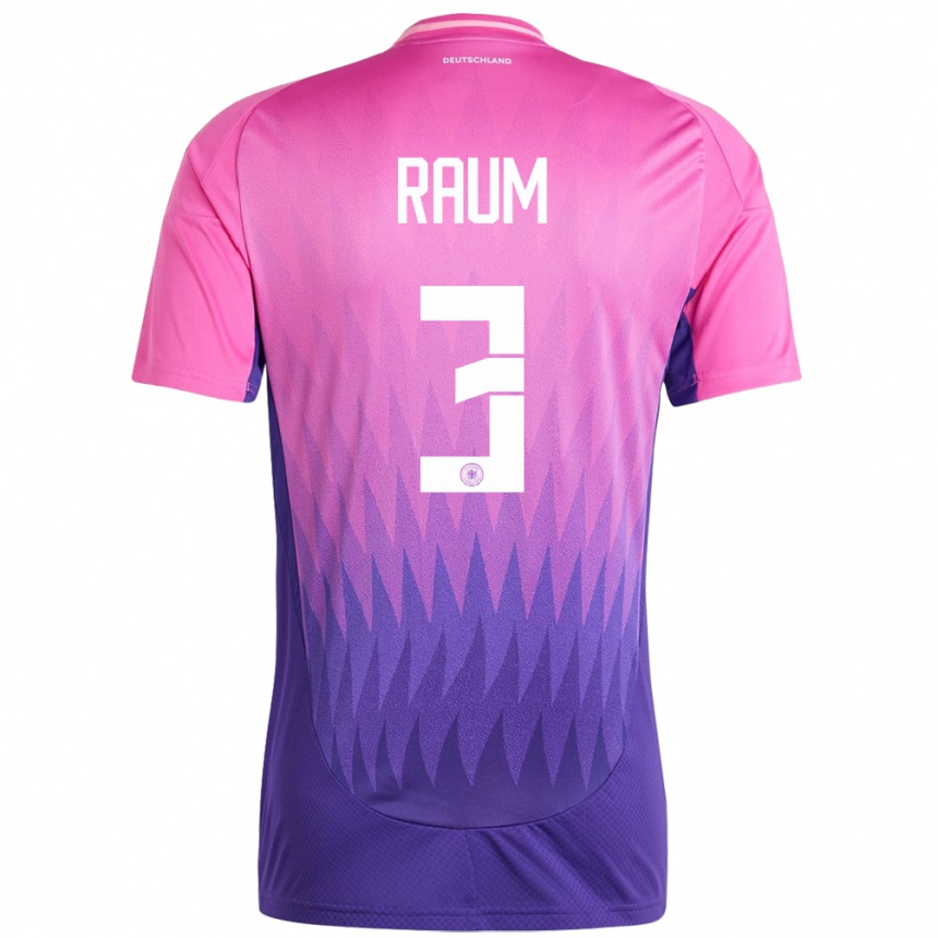 Men Football Germany David Raum #3 Pink Purple Away Jersey 24-26 T-Shirt Canada