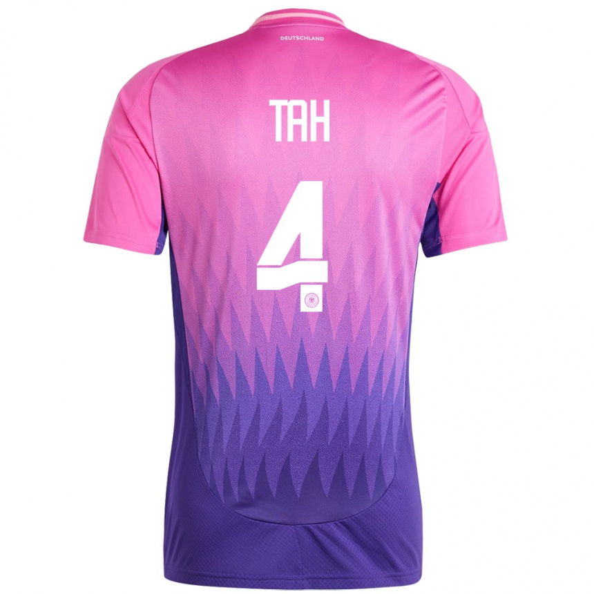 Men Football Germany Jonathan Tah #4 Pink Purple Away Jersey 24-26 T-Shirt Canada