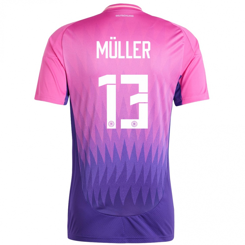 Men Football Germany Thomas Muller #13 Pink Purple Away Jersey 24-26 T-Shirt Canada