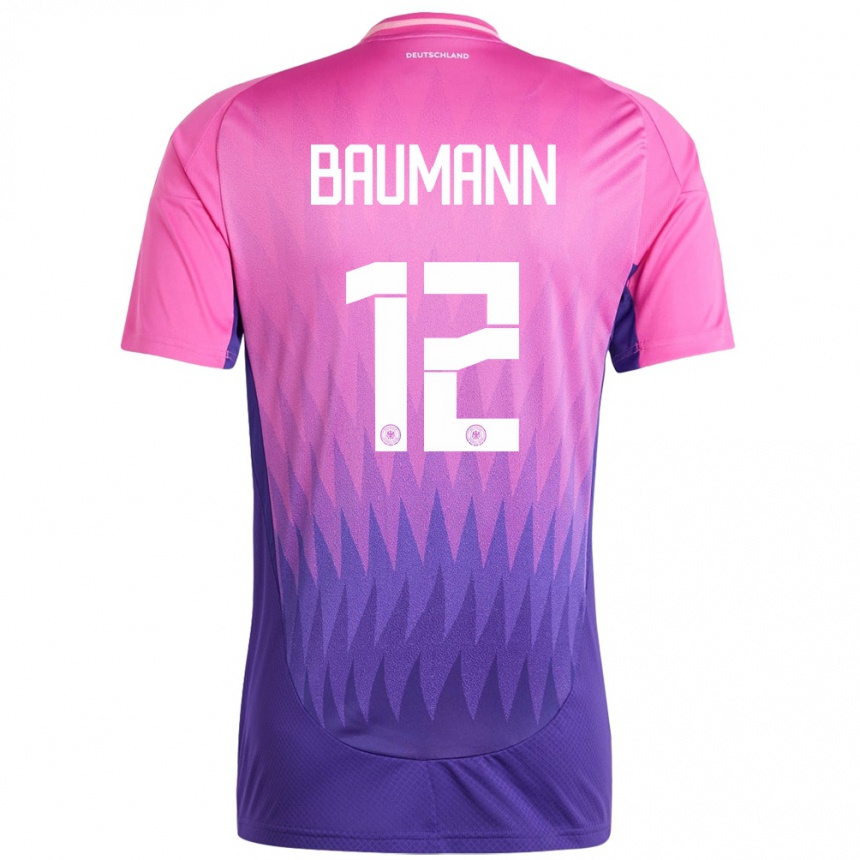 Men Football Germany Oliver Baumann #12 Pink Purple Away Jersey 24-26 T-Shirt Canada