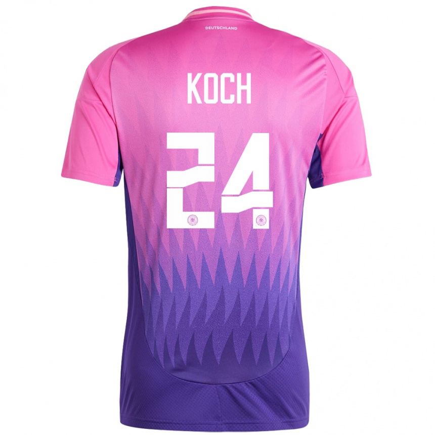 Men Football Germany Robin Koch #24 Pink Purple Away Jersey 24-26 T-Shirt Canada