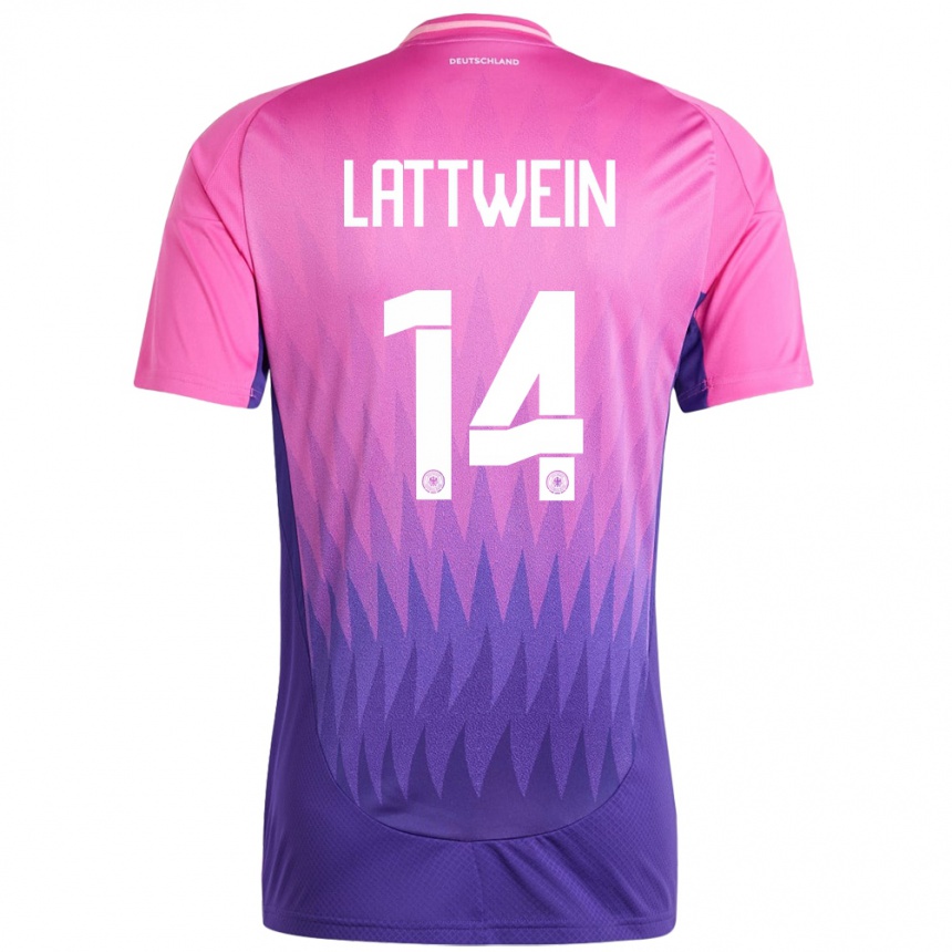 Men Football Germany Lena Lattwein #14 Pink Purple Away Jersey 24-26 T-Shirt Canada