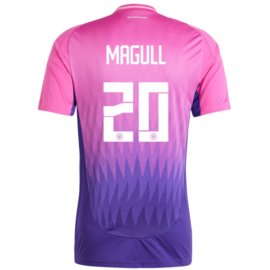 Men Football Germany Lina Magull #20 Pink Purple Away Jersey 24-26 T-Shirt Canada