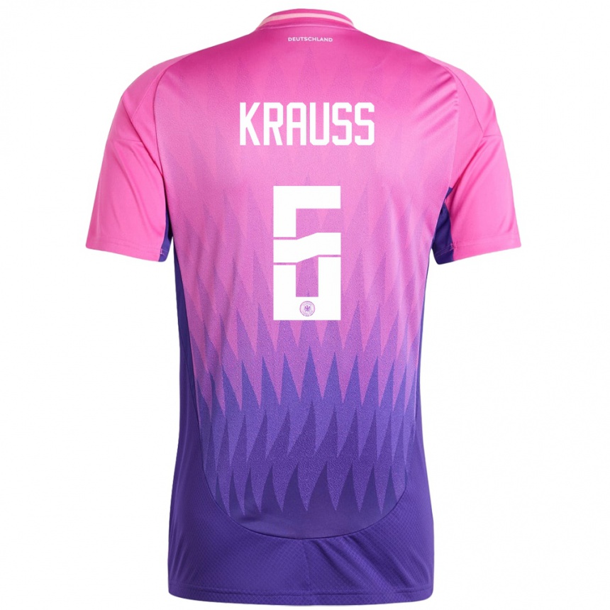 Men Football Germany Tom Kraub #6 Pink Purple Away Jersey 24-26 T-Shirt Canada