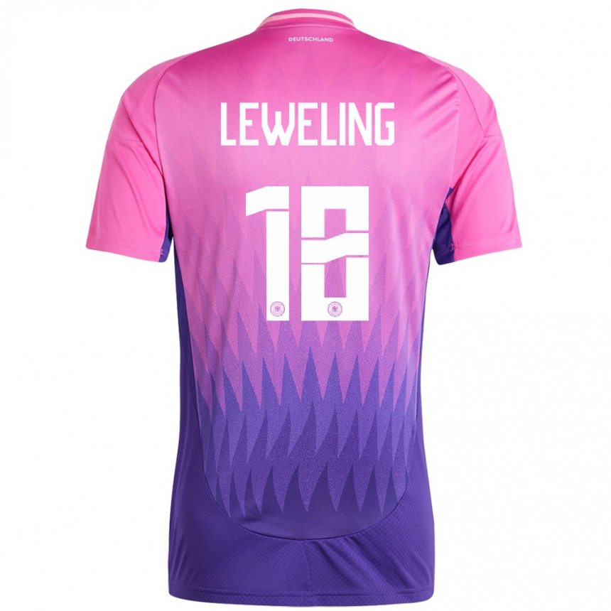 Men Football Germany Jamie Leweling #18 Pink Purple Away Jersey 24-26 T-Shirt Canada