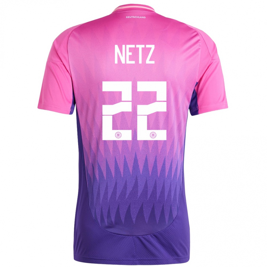 Men Football Germany Luca Netz #22 Pink Purple Away Jersey 24-26 T-Shirt Canada