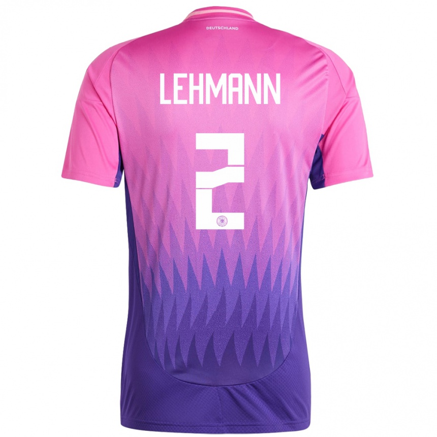 Men Football Germany Paul Lehmann #2 Pink Purple Away Jersey 24-26 T-Shirt Canada