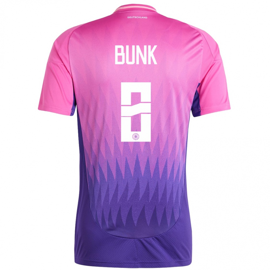 Men Football Germany Daniel Bunk #8 Pink Purple Away Jersey 24-26 T-Shirt Canada