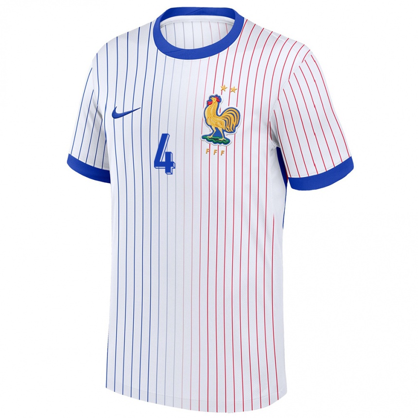 Men Football France Bafode Diakite #4 White Away Jersey 24-26 T-Shirt Canada