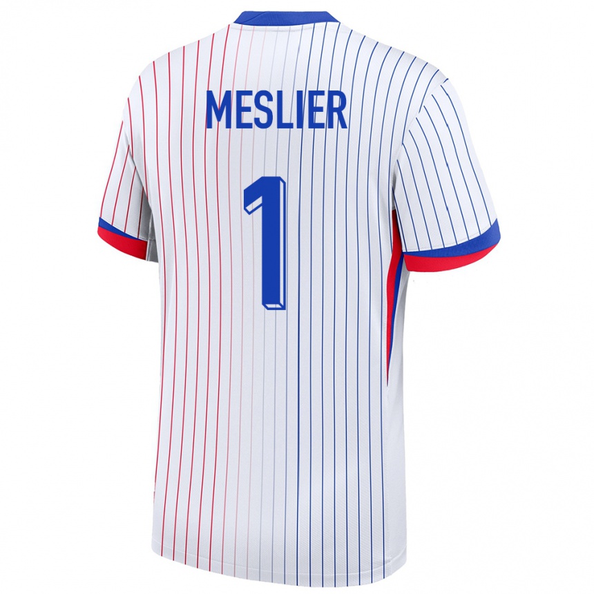 Men Football France Illan Meslier #1 White Away Jersey 24-26 T-Shirt Canada