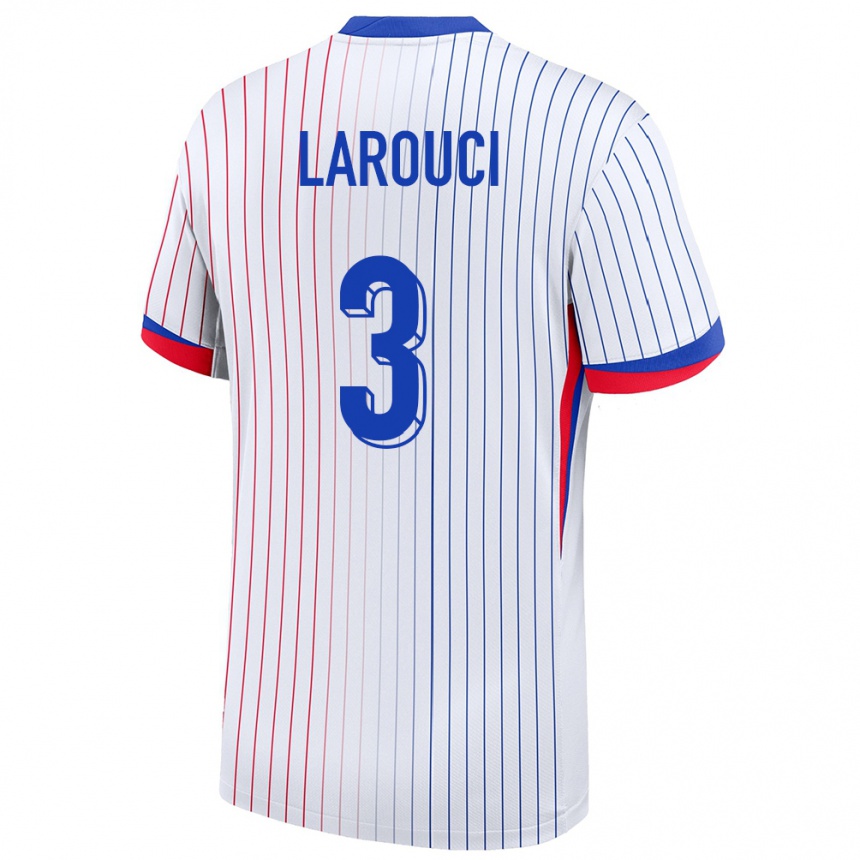 Men Football France Yasser Larouci #3 White Away Jersey 24-26 T-Shirt Canada