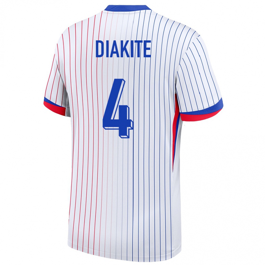 Men Football France Bafode Diakite #4 White Away Jersey 24-26 T-Shirt Canada